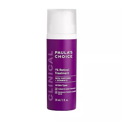 Paula's Choice CLINICAL 1% Retinol Treatment W/Peptides+Vitamin C 1fl Oz Sealed • $44.99