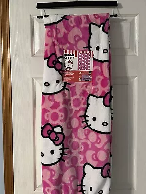 Nwt!  Htf 50 X 70 Hot Pink Hello Kitty Burlington Bow Blanket • $29.99