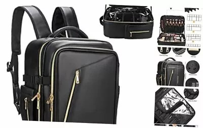 Makeup Backpack  Large Makeup Case Professional Makeup Artist Kit Bag Travel  • $99.23