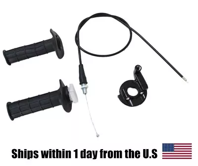 Motorcycle 7/8  Handlebar Hand Grips Throttle Cable Assembly For Pit Dirt Bike • $15.37