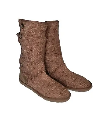 UGG Australia Heirloom Sweater Boots Tall Ribbon Lace Up Pink Women Size 7 • $49.99