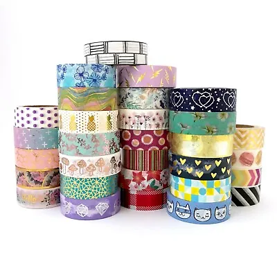 $5.50 • Buy Washi Tape Multi-Coloured Gold Foil Holographic Rainbow Gilded Variety 