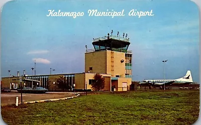 Vintage MI Postcard Kalamazoo Municipal Airport Tower North Central Airplane  • $8.98