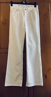 Nwot Oasis Scarlet White Stretch Denim Mid Rise Bootcut Jeans UK10 L32  • £7.99