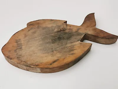 Old Antique Primitive Wooden Wood Rare Bread Cutting Board Shape Fish • $35