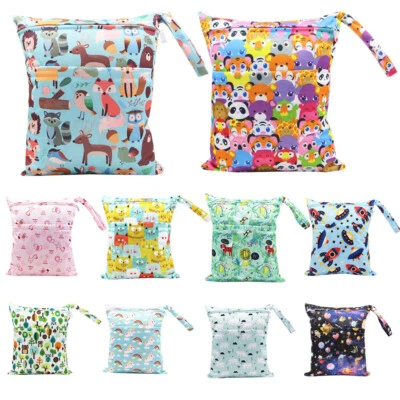 $11.49 • Buy Large Double Zip Waterproof Baby Wet Bag Nappy Bag For Cloth Nappies 30cm X 36cm