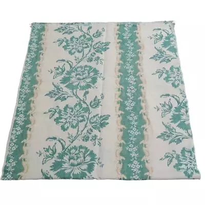 Vintage Colefax & Fowler Fabric Remnant Lincoln Pattern Jade Green & Cream • £24