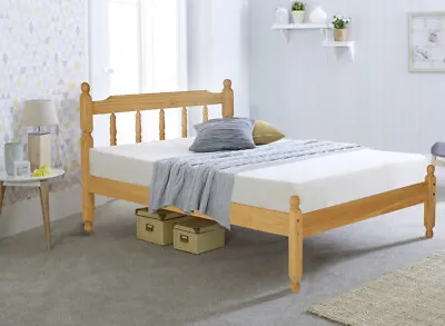 £179.99 • Buy Low Foot End Bed, Colonial Pine Wooden Bed With 5 Size And 4 Mattress Options