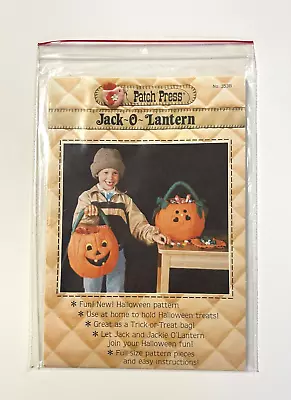 Patch Press Pattern No.353B Jack-O-Lantern Halloween Treat Bag • $8.75