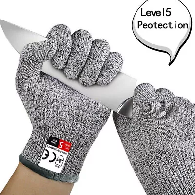 Cut Gloves Safety Stab Resistant Wire Metal Mesh Butcher Cut-Resistant Tactical • £4.19