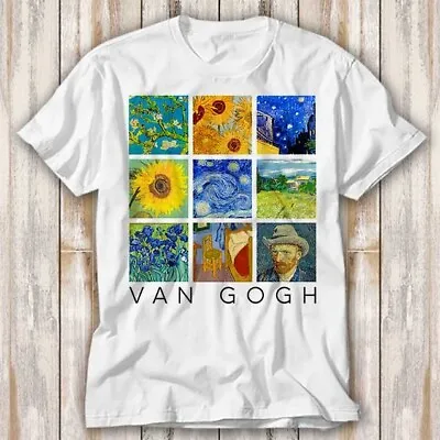 Van Gogh Painting Collage Starry Night Sunflowers T Shirt Top Tee Unisex 4248 • £6.70