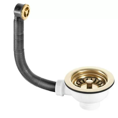 £42.93 • Buy Gold Effect MCALPINE FBSWPVD Kitchen Sink Basket Strainer Waste WITH OVERFLOW
