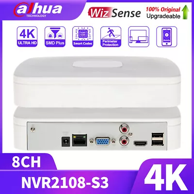 Dahua 12MP 8CH NVR NVR2108-S3 Replace NVR2108-4KS2 Network Video Recorder NO POE • $94.05