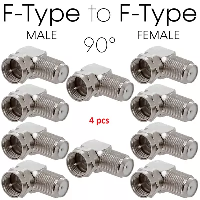 4x F Type Right Angle Male To Female Adapter Connector For Coaxial Cable • $5.95