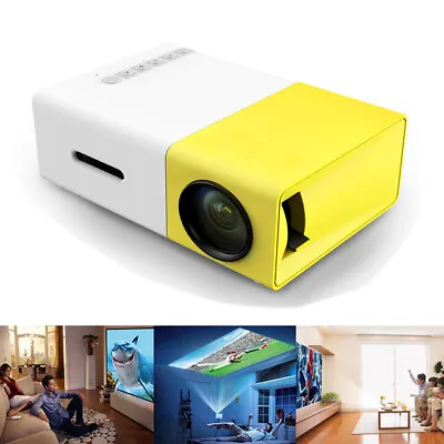 Mini Portable DEL Projector 1080P HD Home Cinema Theatre System PC Laptop Phone • £41.20