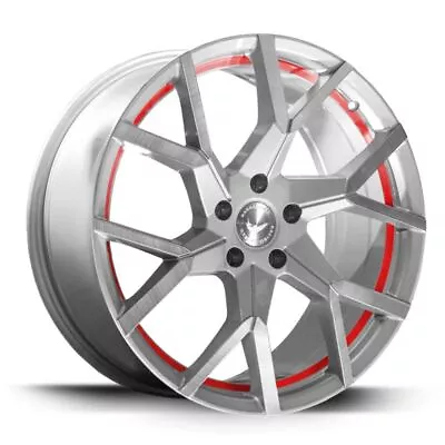 BARRACUDA TZUNAMEE EVO Silver Brushed Undercut Trimline Red Rim 8.5x19 - 19.. • $445.71