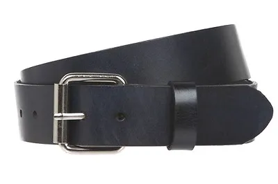 Black Leather Belt Heavy Duty 4mm Thick 1 1/2  Or 38mm Wide Removable Buckle  • $18.99