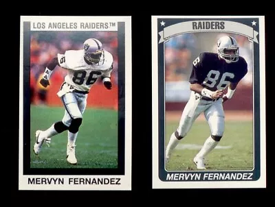 1989 & 1990 Panini MERVYN FERNANDEZ Oakland Raiders 2-Card Sticker Lot Rookie • $1