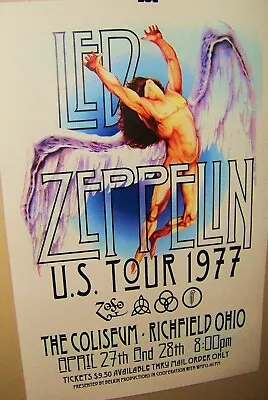 $25 • Buy LED ZEPPELIN In Concert RP Poster U.S.Tour 1977 SWAN SONG Richfield Ohio COOL