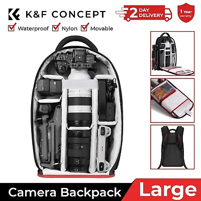 K&F Concept Multifunctional Camera Backpack Large Bag Waterproof For Photography • £43.59