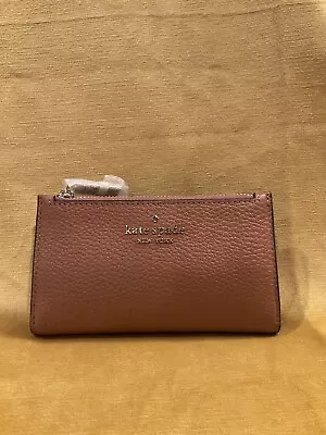 Kate Spade Leila Small Slim Bifold Wallet Leather Warm Gingerbread NWT • $24.95