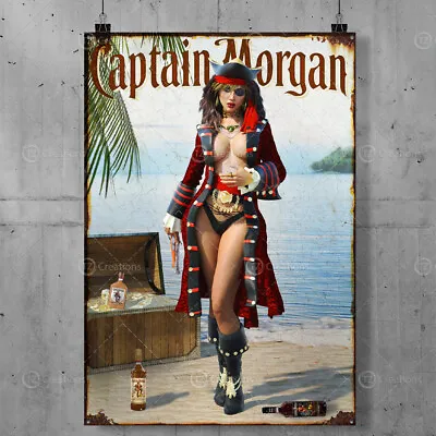 £15.99 • Buy Captain Morgan Vintage Metal Tin Plaque Signs Man Cave Pub Club Cafe TIKI BAR