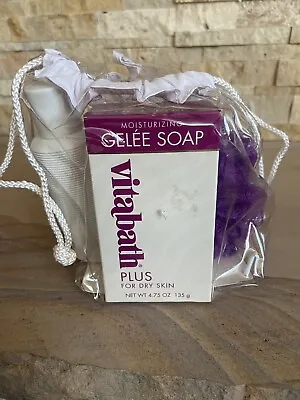 Vitabath Plus Bath Shower Gelee Scrunchie Gelee Soap Dry Skin Gift Set NIB • $20.99