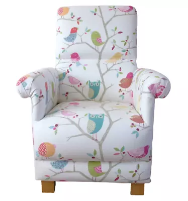 Harlequin What A Hoot Fabric Chair Adult Armchair Nursery Pink Owls Nursing New • £209.99