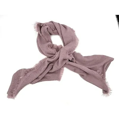 NWT REBECCA MINKOFF Purple Lavender Knit Fringe Asymmetrical Long Wrap Scarf • $40