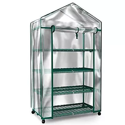 Mini Greenhouse-4-Tier Indoor Outdoor Sturdy Portable Shelves-Grow Plants Se... • $57.29