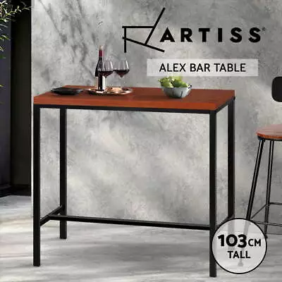 Artiss Bar Table Vintage Industrial High Solid Wood Kitchen Cafe Office Desk • $109.95