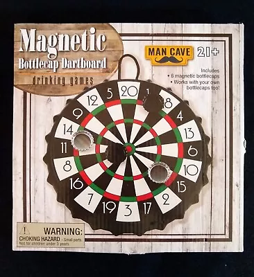 Playmaker Magnetic Bottlecap Dartboard 9  Party Game 6 Caps Included. • $7.13