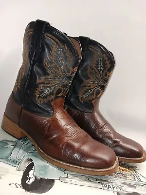 Youth Unisex Justin 380JR Boots Dark Brown Square Toe Western Boots Size 6D  • $24.99