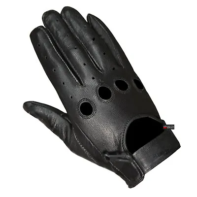 New Biker Police Leather Motorcycle Driving Riding Racing Gloves Real Natural • $14.99