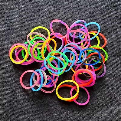 50Mini Rubber Bands Hair Ties Ring Arts Crafts Looms Ponytail Rainbow Multicolor • $1.59
