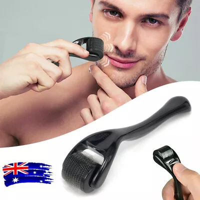 540 Titanium Micro Needles Beard Hair Growth Derma Roller Facial Skin Care Tool • $13.86