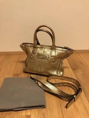$1117.95 • Buy Alexander McQueen Leather Handbag Shoulder Bag Gold Auth Women Used From Japan