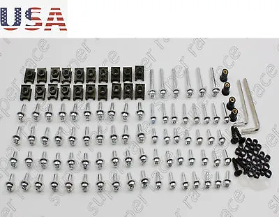 CNC Silver Fairing Bolt Kit Body Screws Clips For Yamaha FZR1000 1987-1990-1994 • $21.99