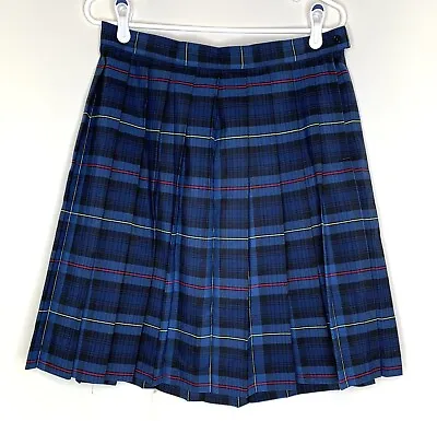 French Toast NWT Girls 16-1/2 Plus School Uniform Pleated Skirt Blue Red Plaid • $18.99