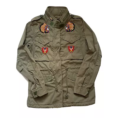 Ralph Lauren Denim & Supply Aztec Bead Military Parka Jacket Navajo Indian Head • £80