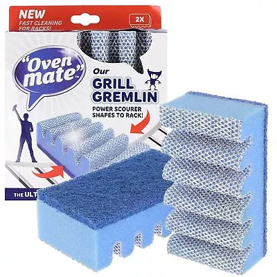 £6.19 • Buy 2 Oven Mate Cooker Shelf BBQ Grill Gremlin Cleaner Scourer Rack Hob Scrub Sponge