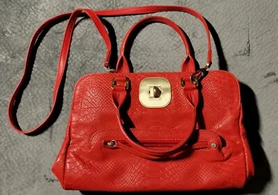 Longchamp GATSBY Red Snakeskin Exotic Leather Satchel Crossbody Purse NWOT • $80