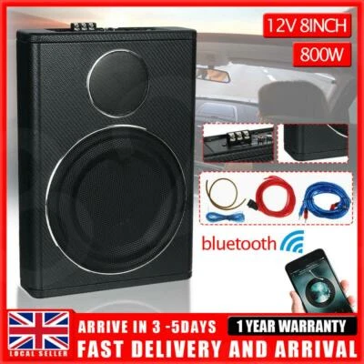 £85.99 • Buy 8'' 800W Active Underseat Car Bass Box Audio Subwoofer Sub Speaker Amplifier 12V