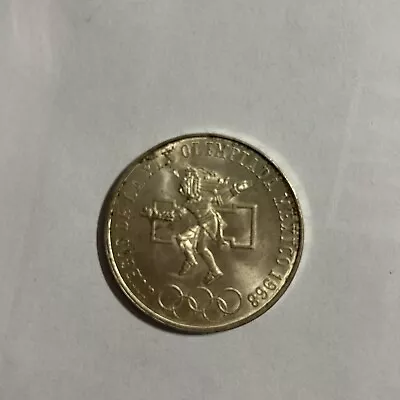 1968  México 25 Pesos  De La  XIX  Olimpiada Olímpica Silver Coin • $2