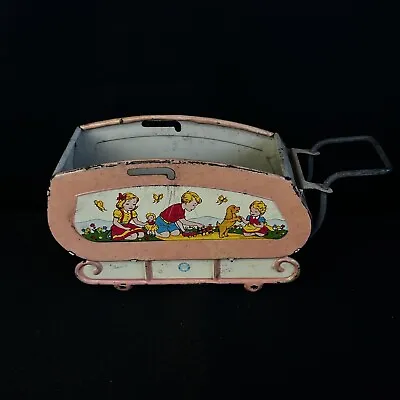 Vintage  1950s Vintage Ohio Art Tin Litho Baby Buggy Carriage Stroller  Nice! • $21.25