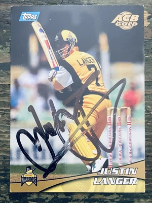 $3.99 • Buy Justin Langer Signed 2001 Topps ACB Gold Western Warriors Australia Cricket