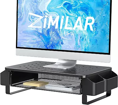 Monitor Stand Riser With Drawer Monitor Riser With Side Storage Pockets For Des • $35.88