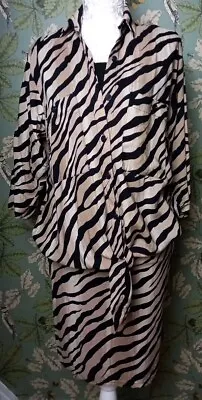 Vintage 80s 90s DOROTHY PERKINS Tiger Print Outfit Dress Size UK 12. Knee Length • £24.99