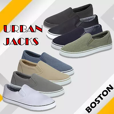 Mens Slip On Sneakers Canvas Espadrilles Deck Plimsolls Trainers Pumps Shoe Size • £11.95