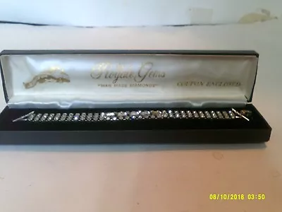 Vintage Royale Gems Bracelet Triple Strand Faux Diamond 6 7/8 Unused In Box • $22.99